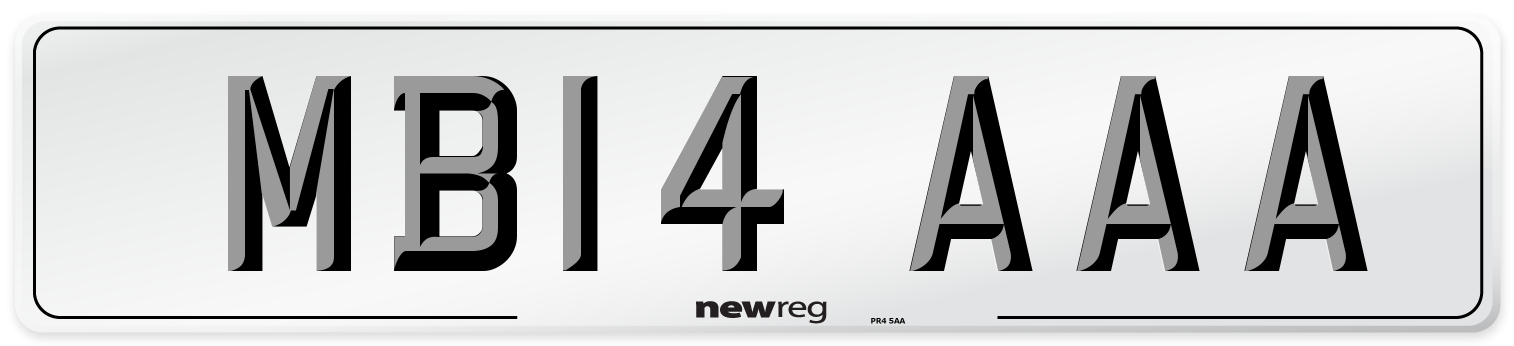 MB14 AAA Number Plate from New Reg